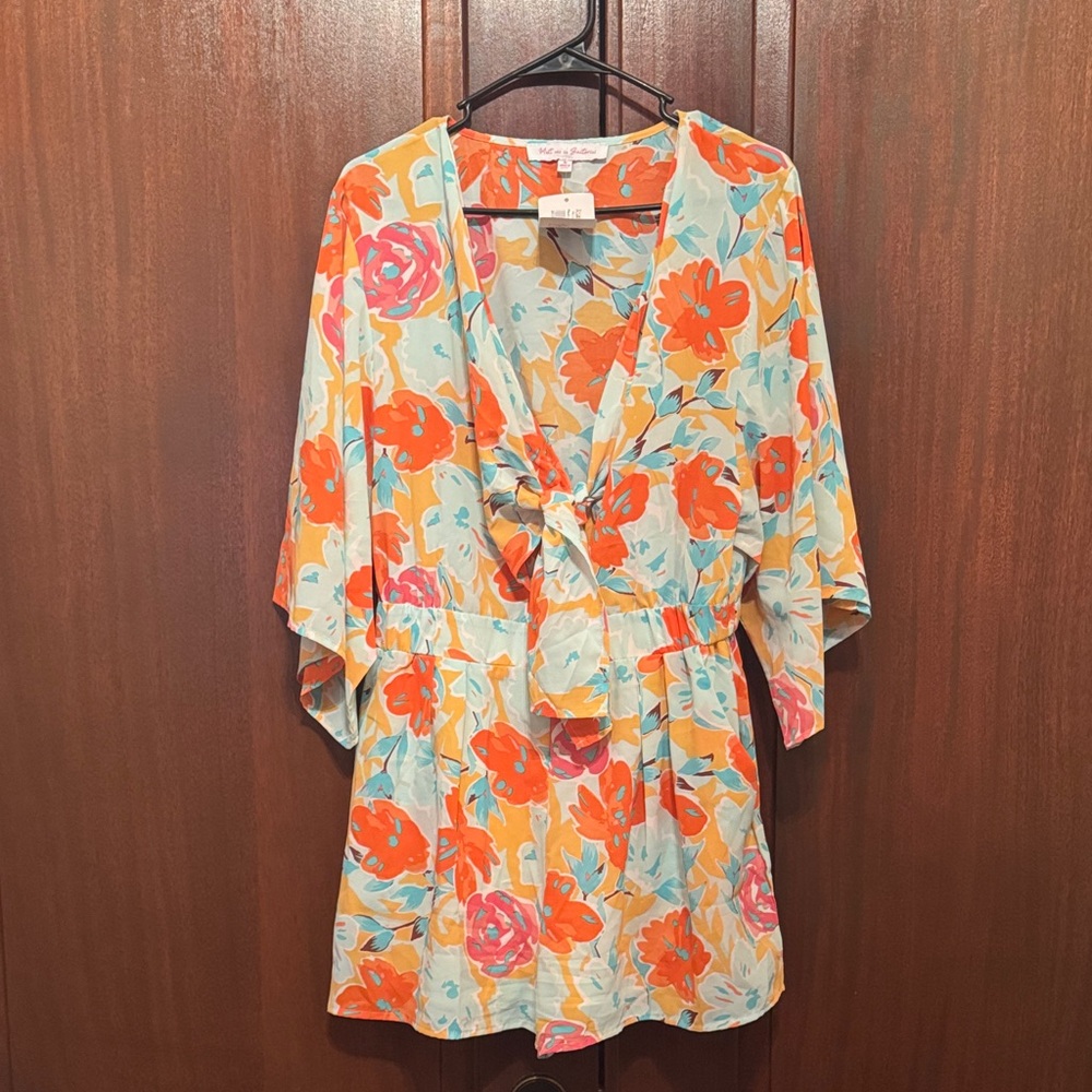 Floral Front Tie Romper